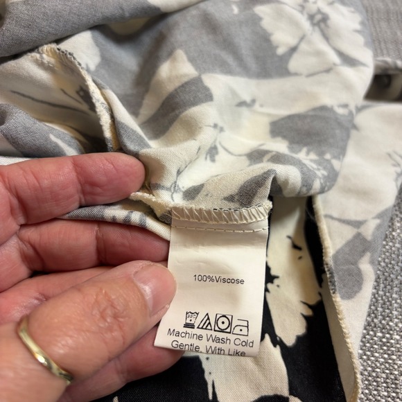 Rusttydustty Dress Womens XL Black Floral Boho Paisley Maxi Hippie Sleeve Belted - Picture 6 of 11